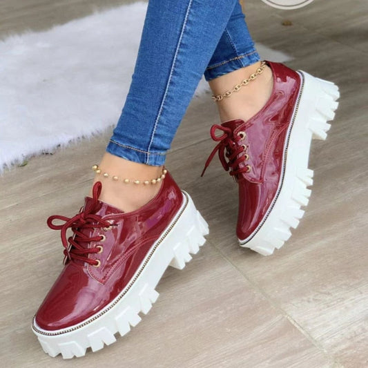 Thick Heel Flat Platform Oxford Women Shoes