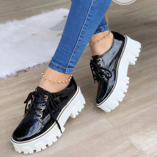 Thick Heel Flat Platform Oxford Women Shoes